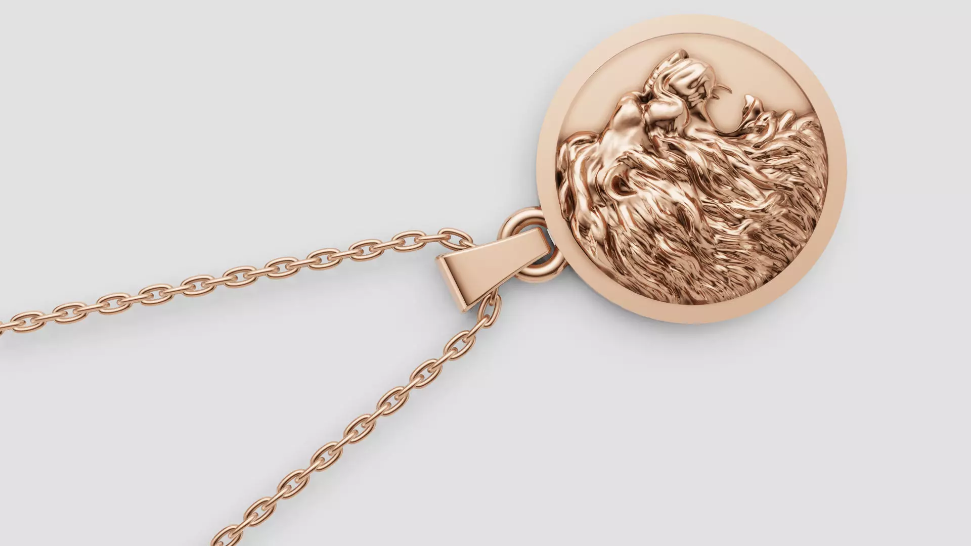 Majestic Lion Head Pendant 25mm 3D Model for 3D Printing 3D print model_8