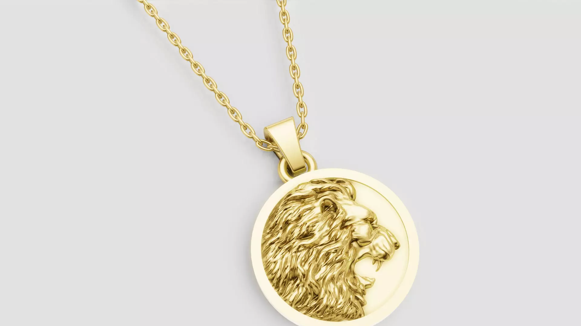 Majestic Lion Head Pendant 25mm 3D Model for 3D Printing 3D print model_14