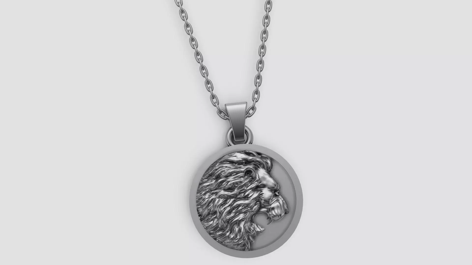 Majestic Lion Head Pendant 25mm 3D Model for 3D Printing 3D print model_4
