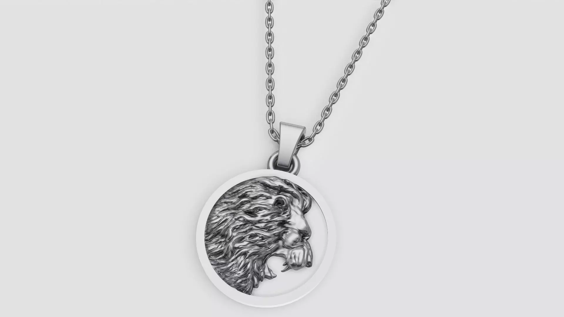Majestic Lion Head Pendant 25mm 3D Model for 3D Printing 3D print model_0