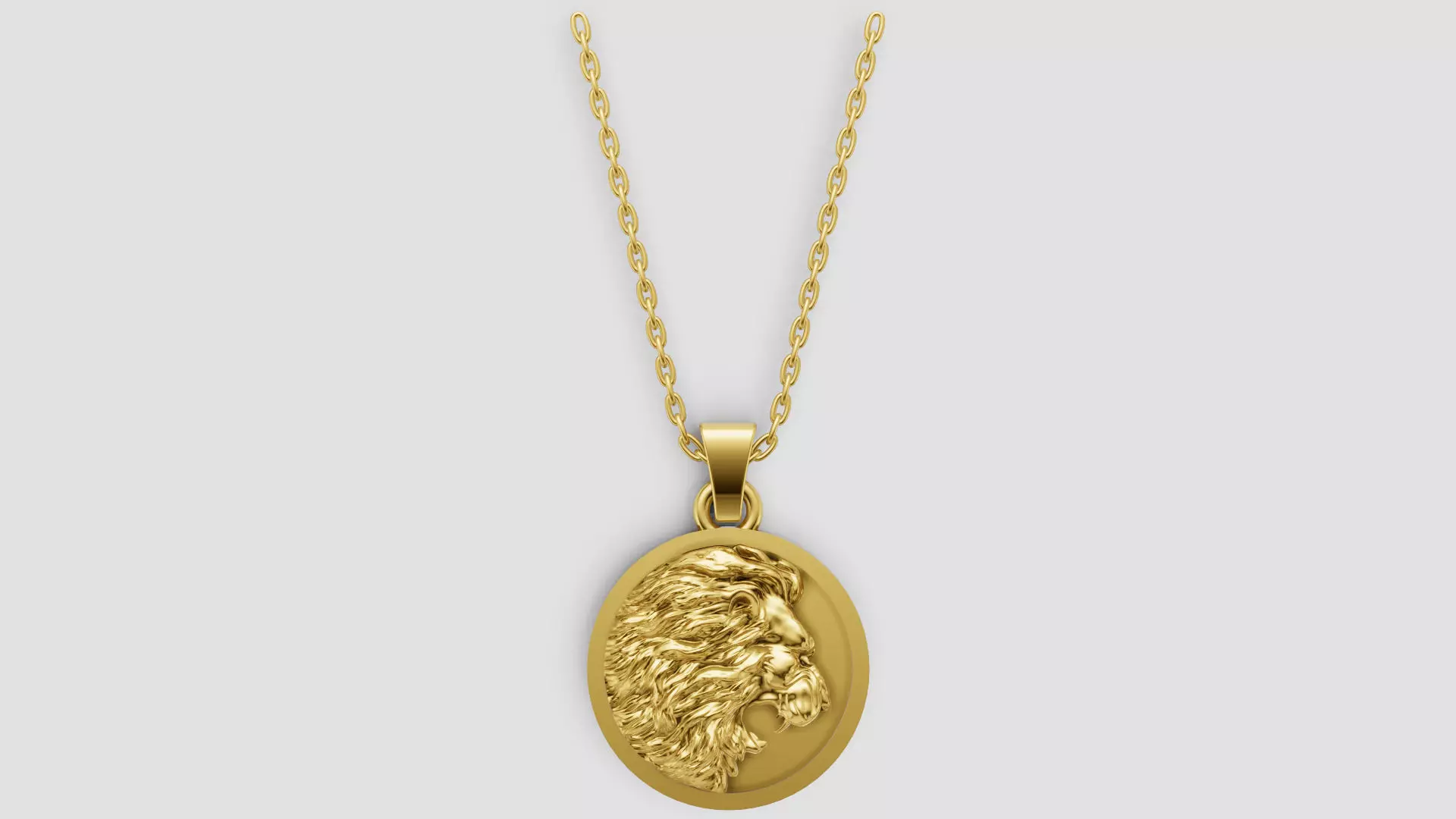 Majestic Lion Head Pendant 25mm 3D Model for 3D Printing 3D print model_10