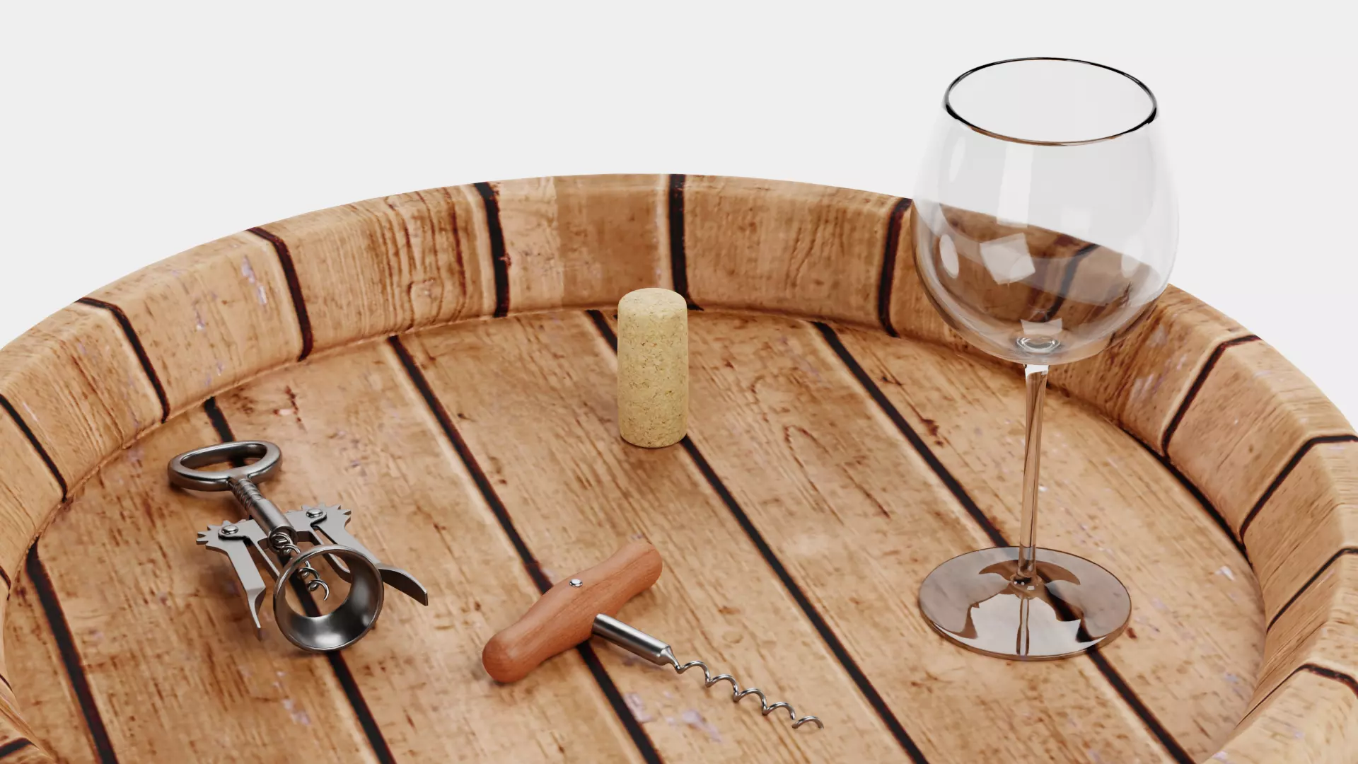 -Wine Set- Low-poly 3D model_5