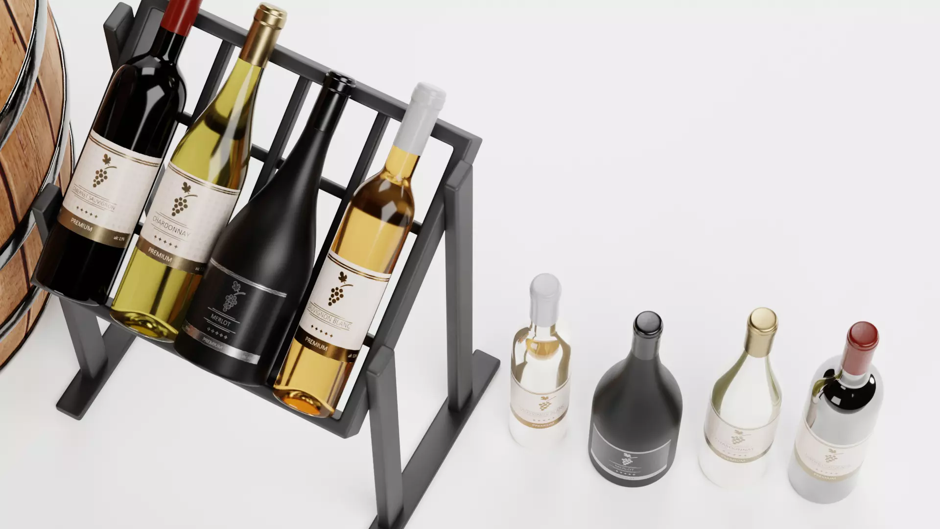-Wine Set- Low-poly 3D model_10