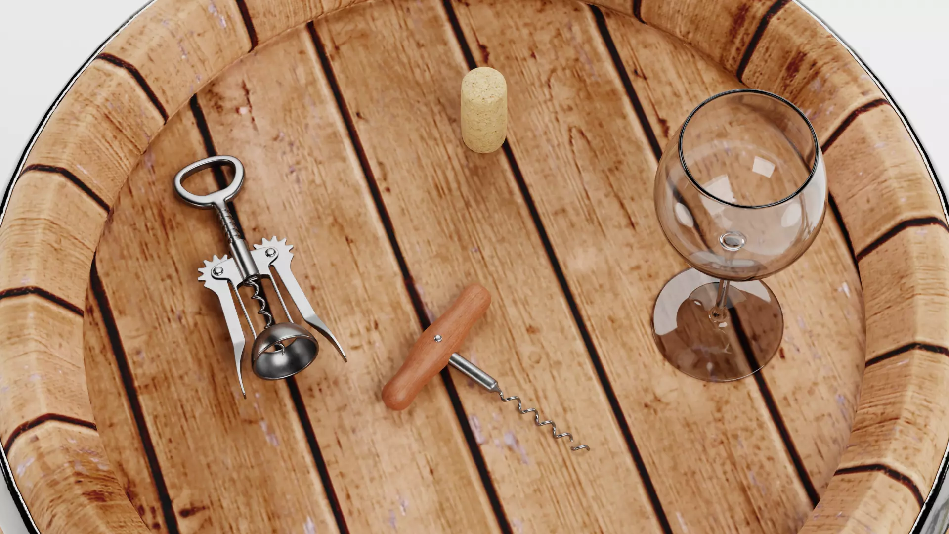 -Wine Set- Low-poly 3D model_9