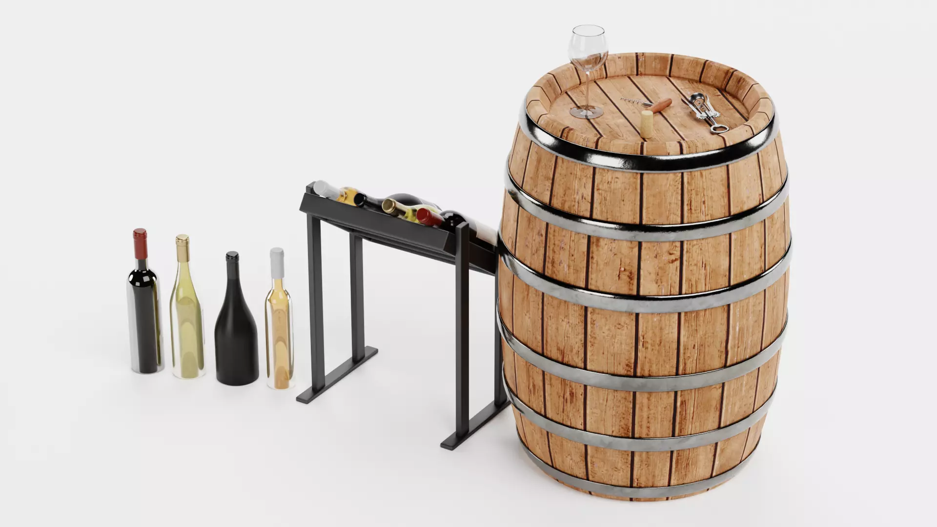 -Wine Set- Low-poly 3D model_3