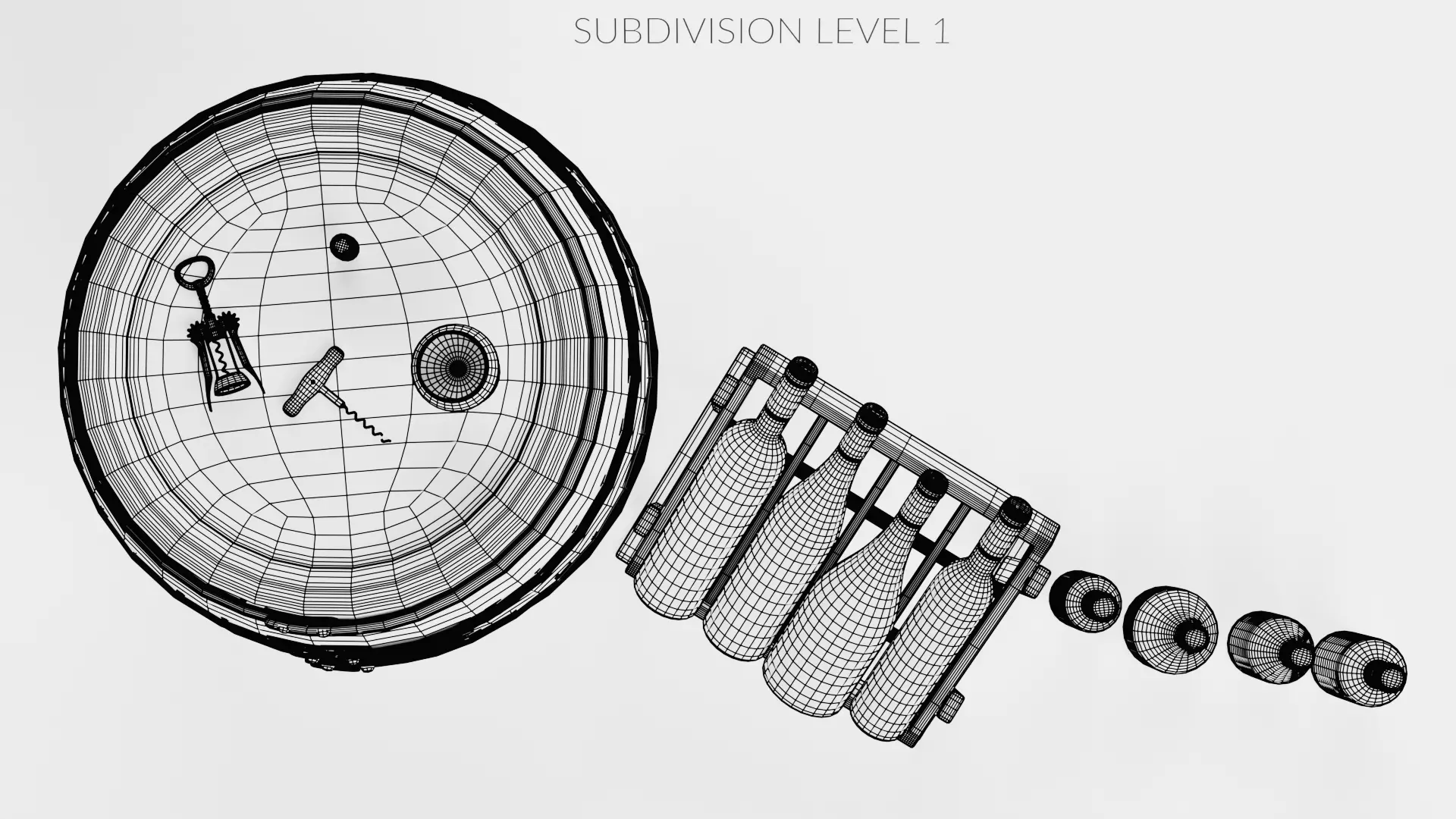 -Wine Set- Low-poly 3D model_18