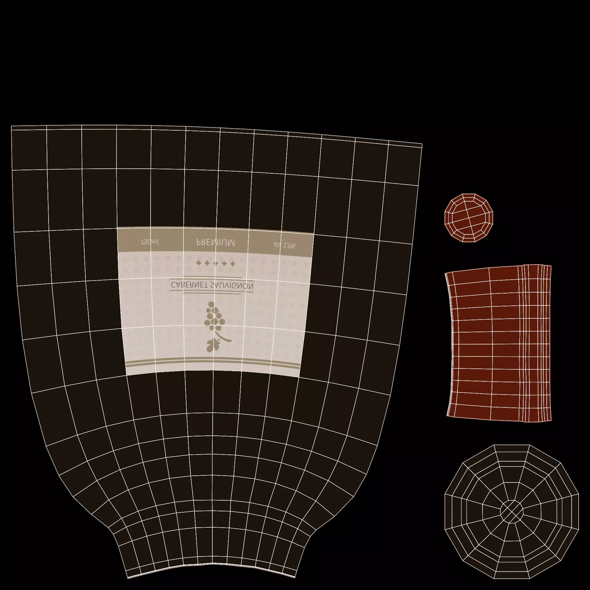 -Wine Set- Low-poly 3D model_14