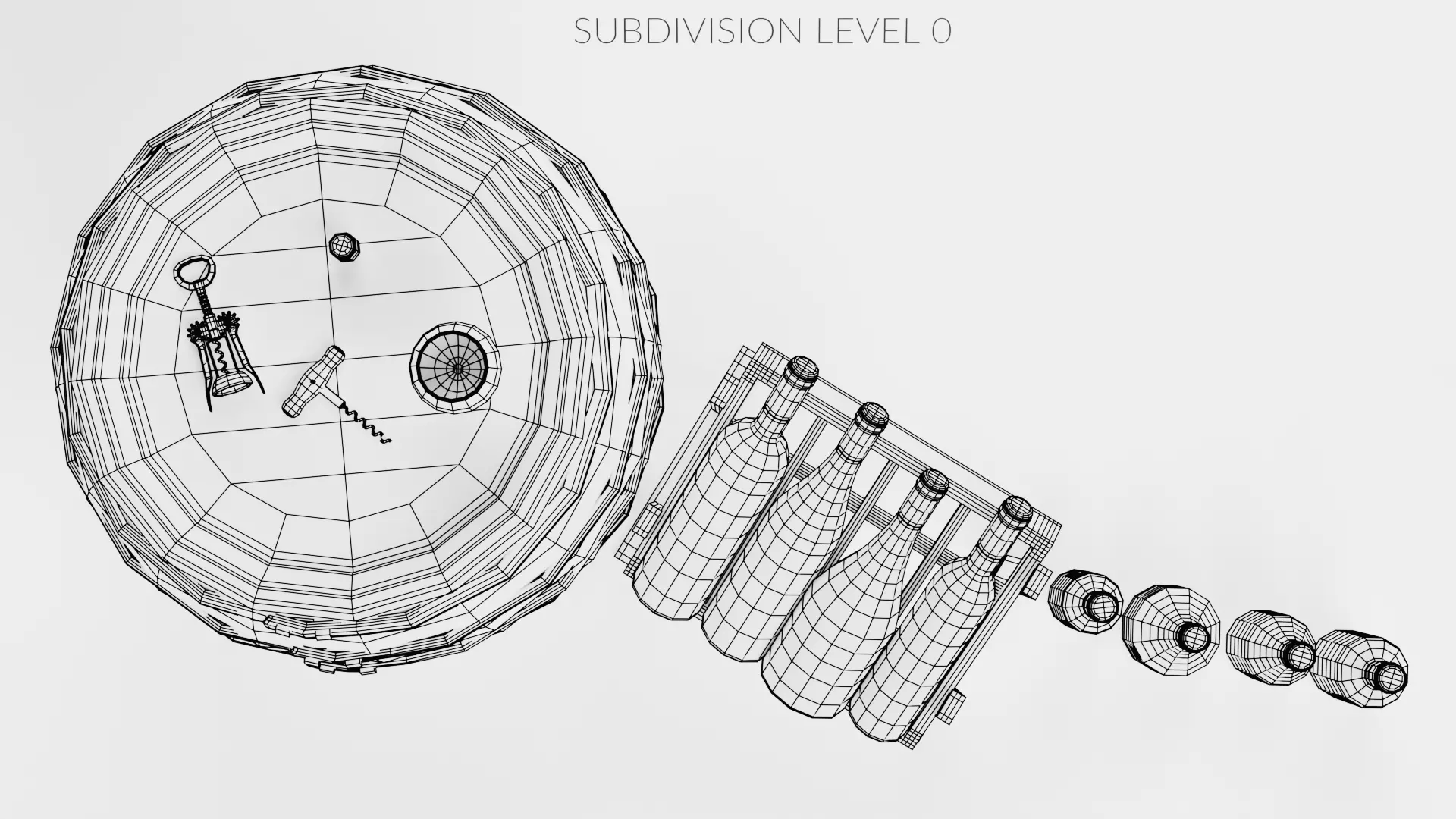 -Wine Set- Low-poly 3D model_17