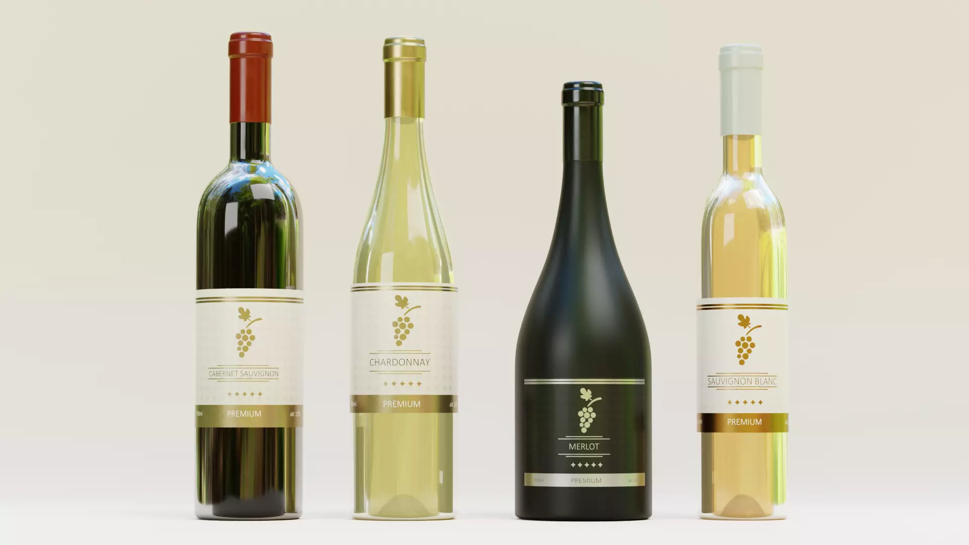 -Wine Set- Low-poly 3D model_7