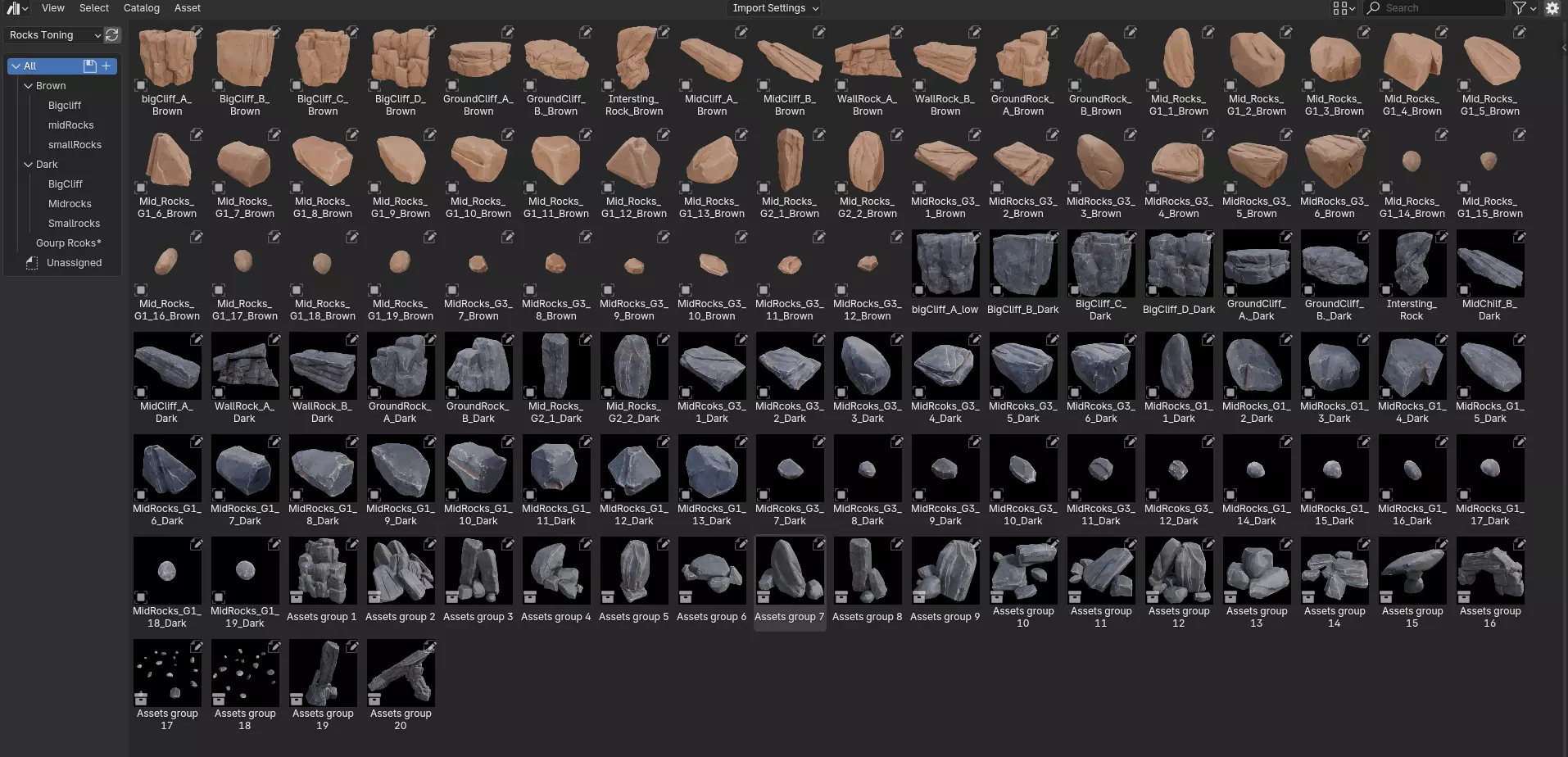 Rocks Toning -The stylized Rocks Pack Low-poly 3D model_24