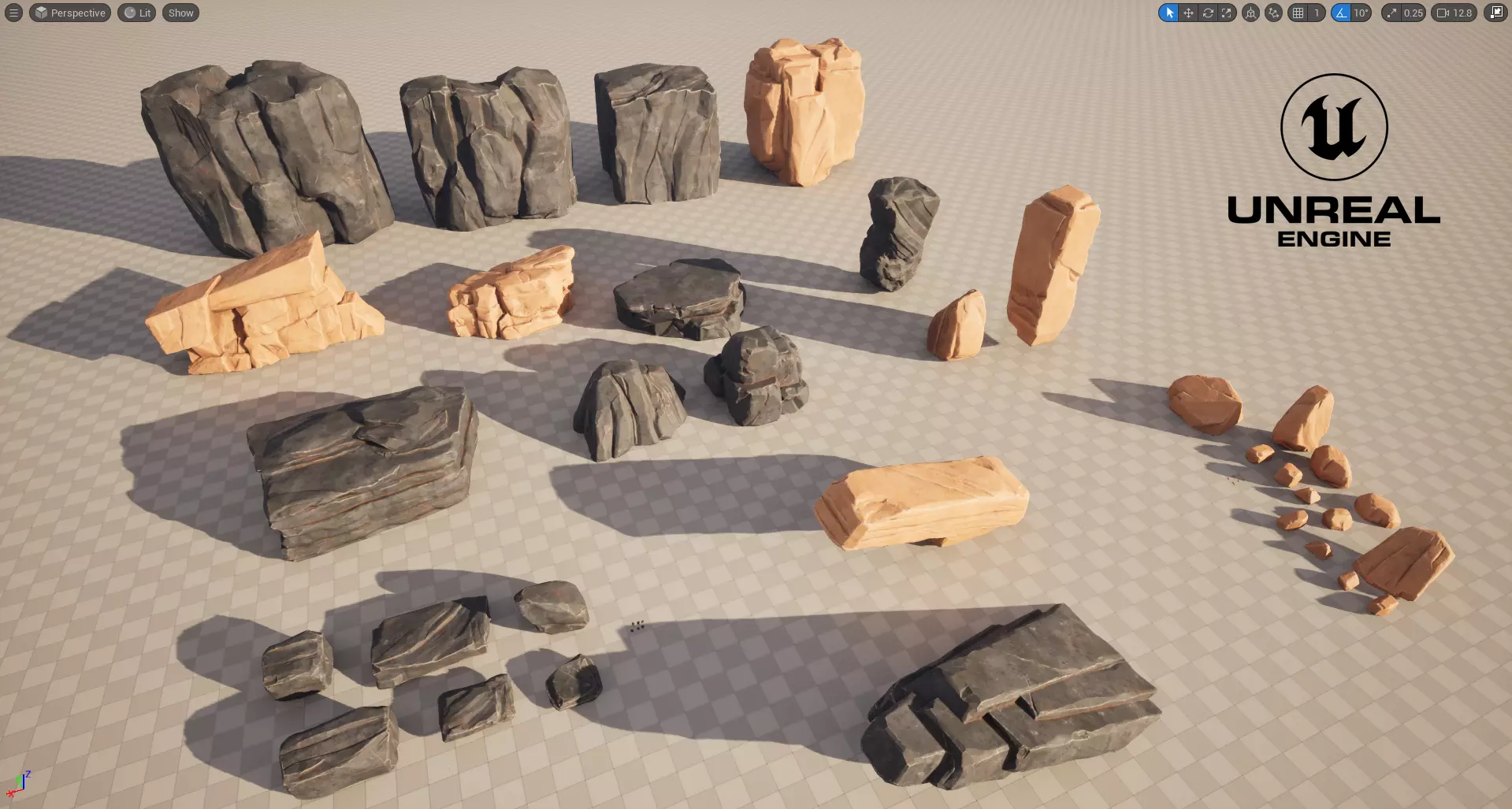 Rocks Toning -The stylized Rocks Pack Low-poly 3D model_19