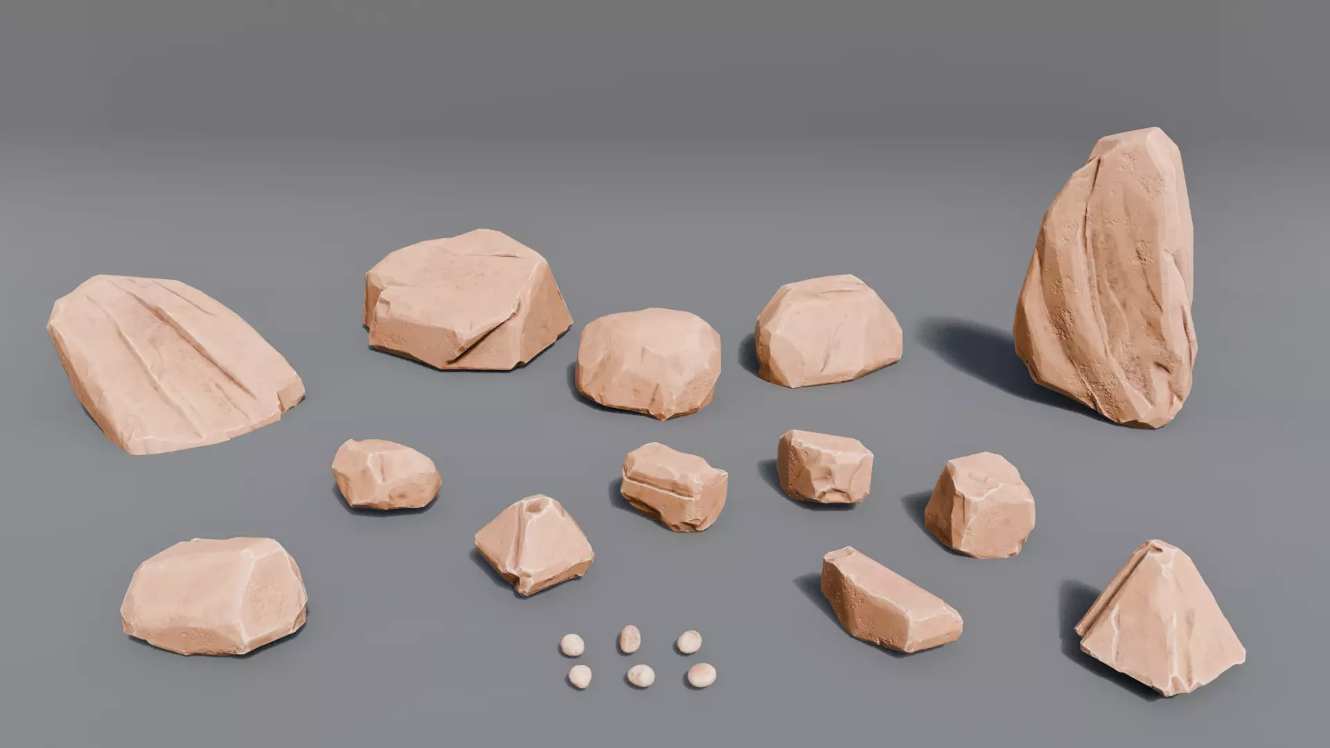 Rocks Toning -The stylized Rocks Pack Low-poly 3D model_14