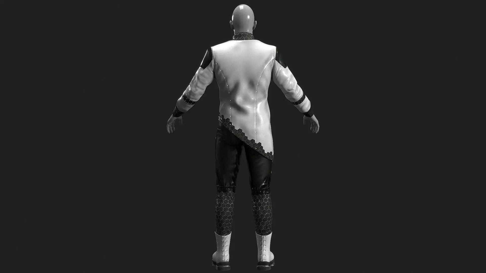 Sci Fi Cyber Clothing Low-poly 3D model_14