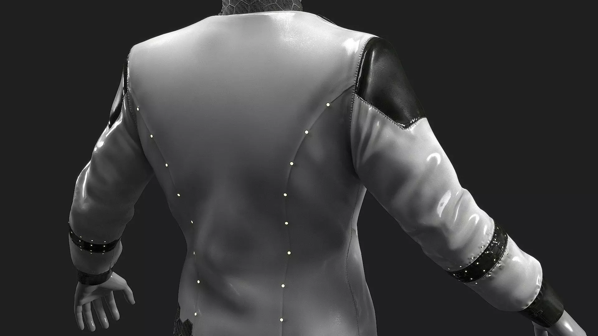 Sci Fi Cyber Clothing Low-poly 3D model_7