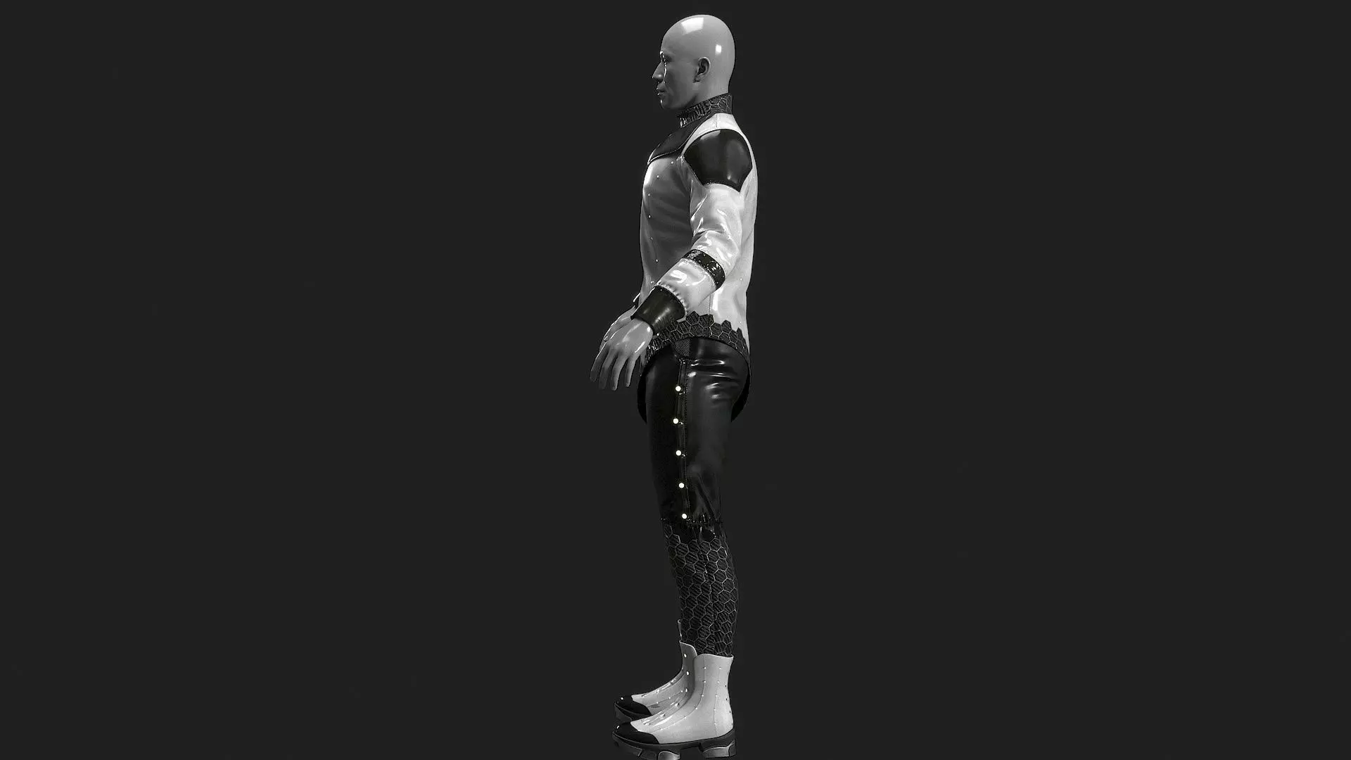 Sci Fi Cyber Clothing Low-poly 3D model_17