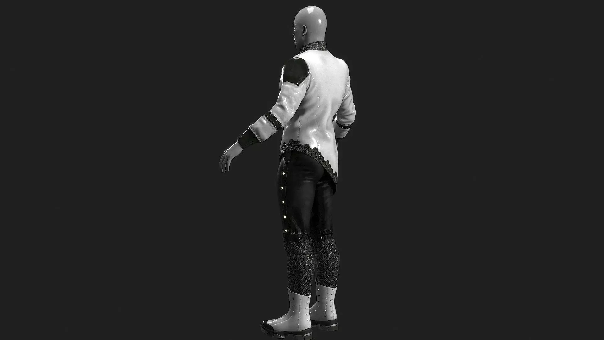 Sci Fi Cyber Clothing Low-poly 3D model_16