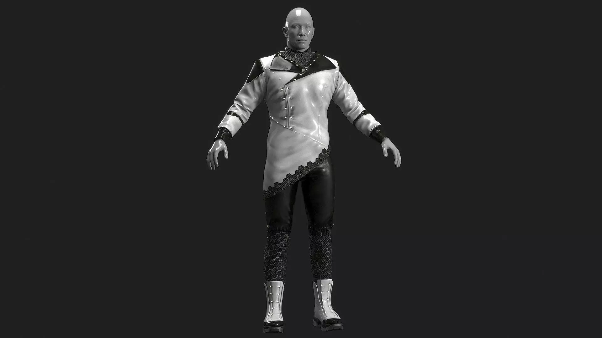 Sci Fi Cyber Clothing Low-poly 3D model_9