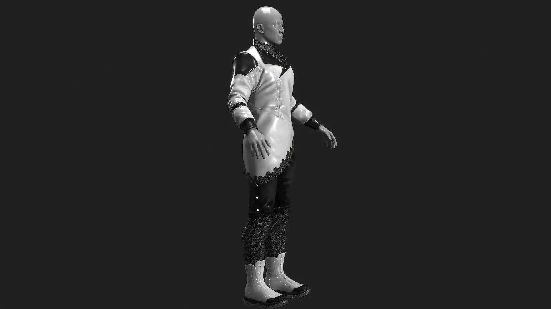 Sci Fi Cyber Clothing Low-poly 3D model_11