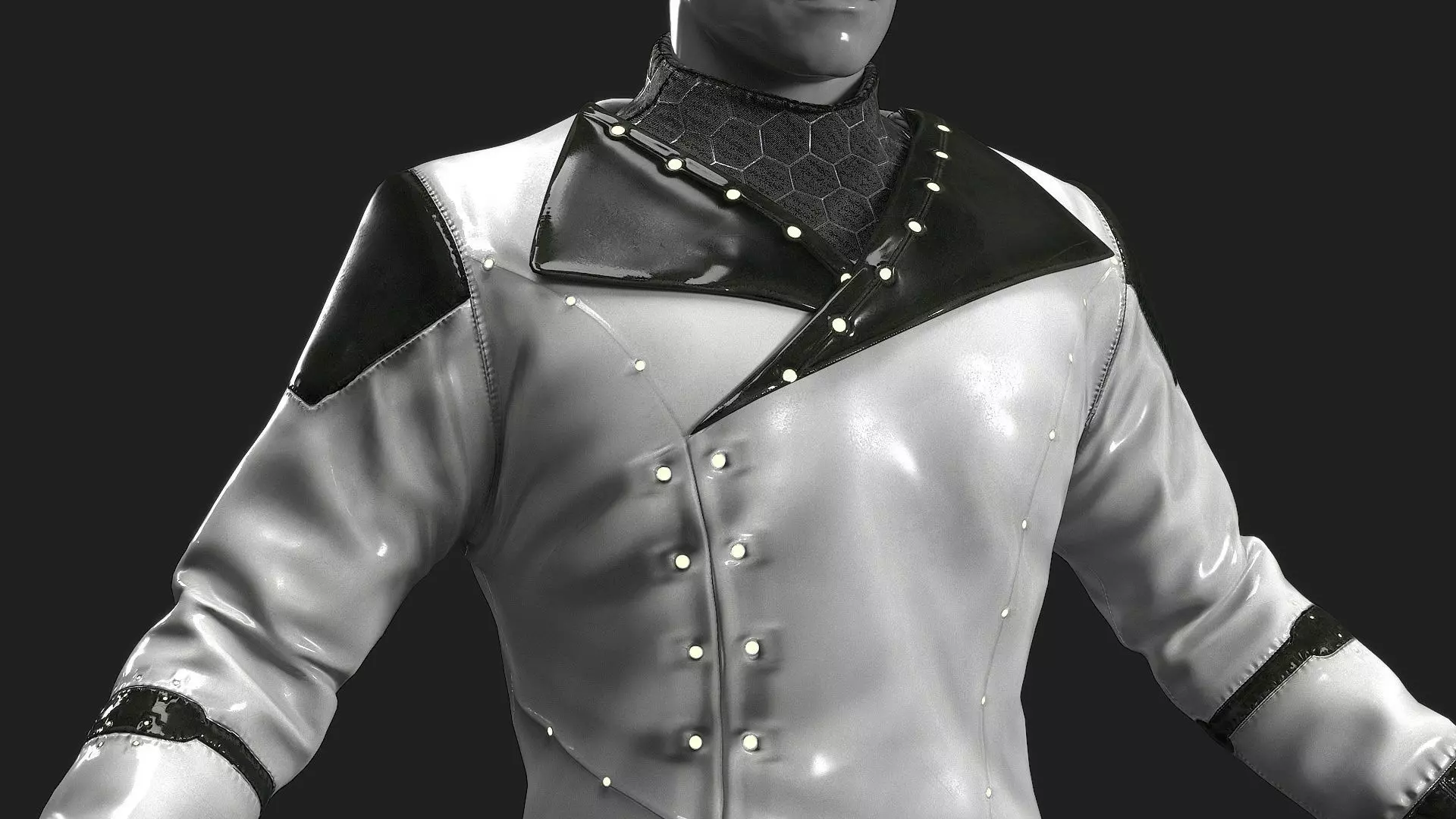 Sci Fi Cyber Clothing Low-poly 3D model_1