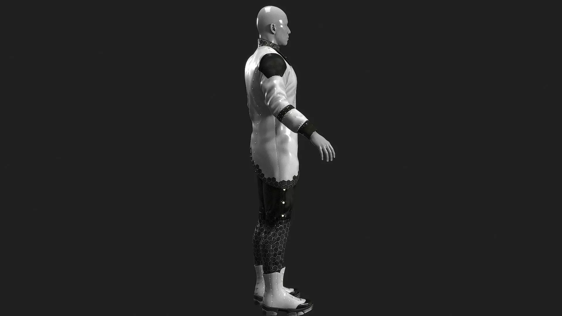 Sci Fi Cyber Clothing Low-poly 3D model_12