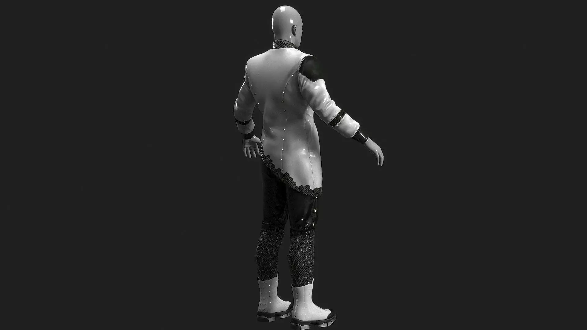 Sci Fi Cyber Clothing Low-poly 3D model_13