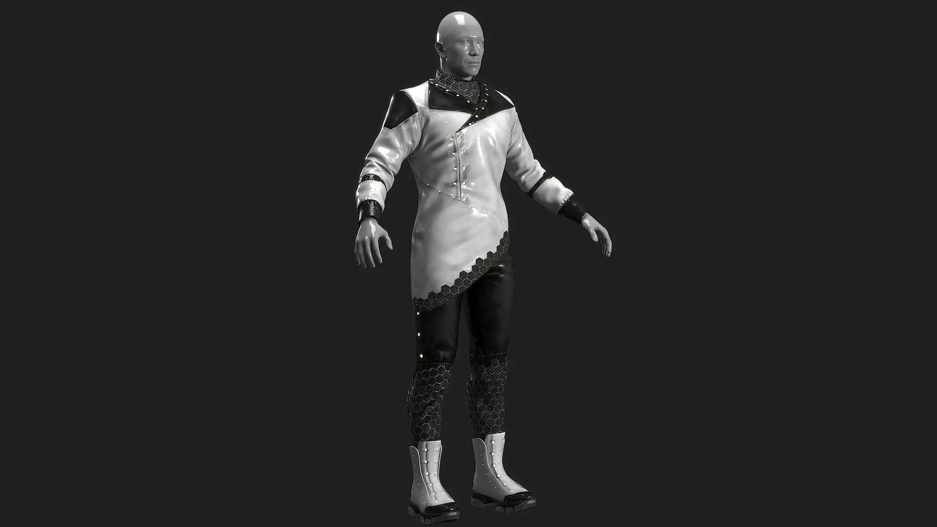 Sci Fi Cyber Clothing Low-poly 3D model_10