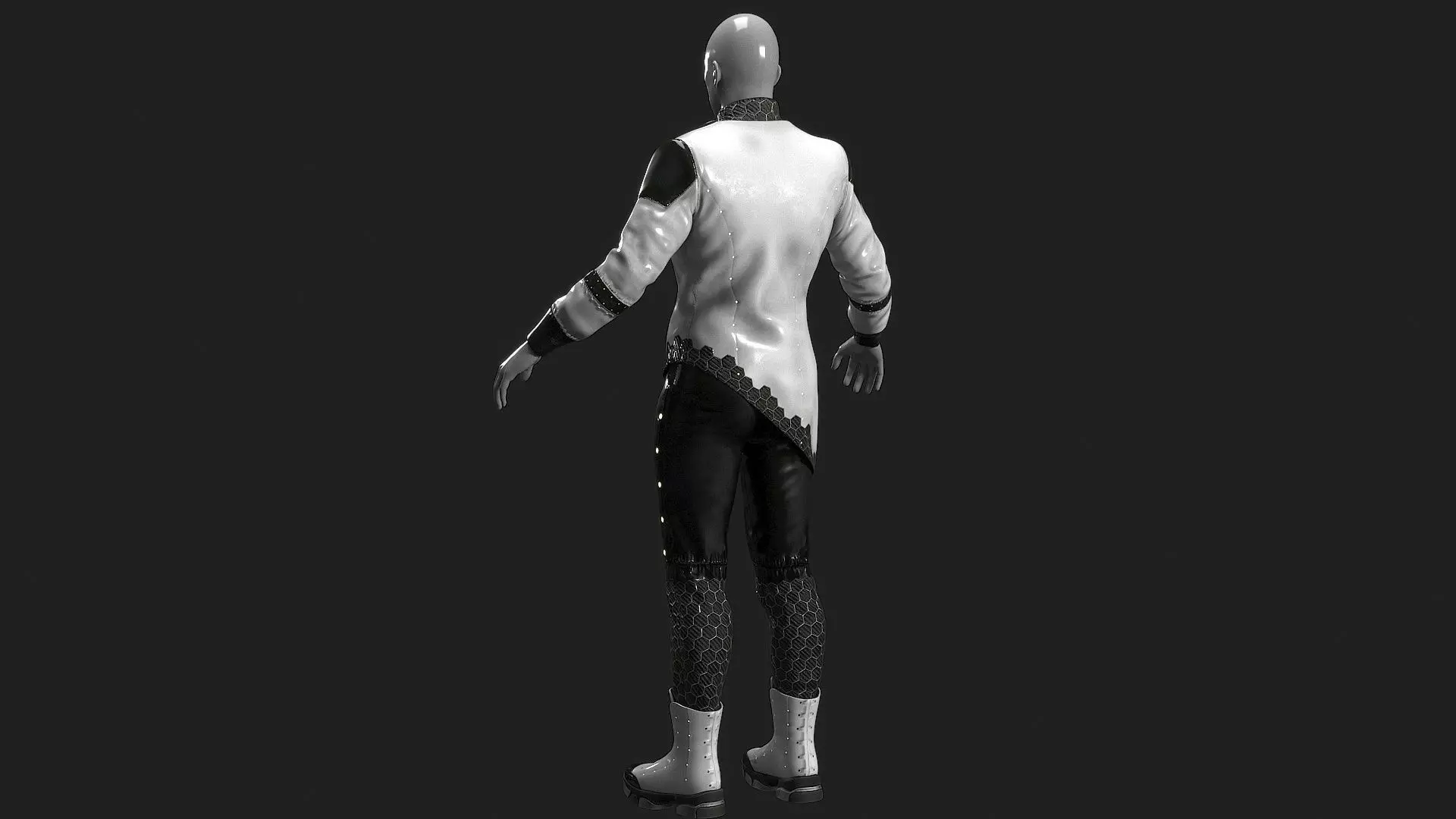 Sci Fi Cyber Clothing Low-poly 3D model_15