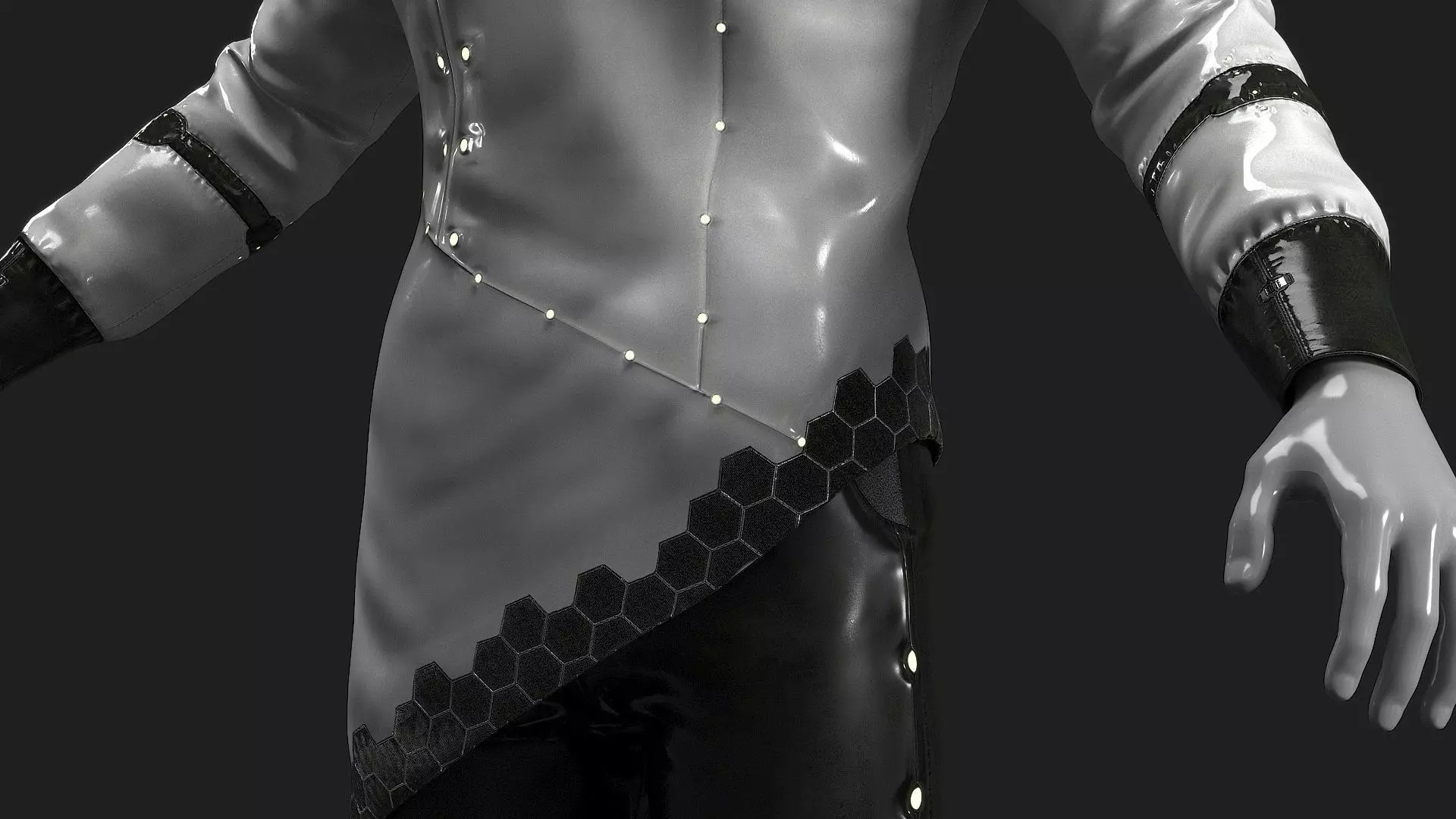 Sci Fi Cyber Clothing Low-poly 3D model_2