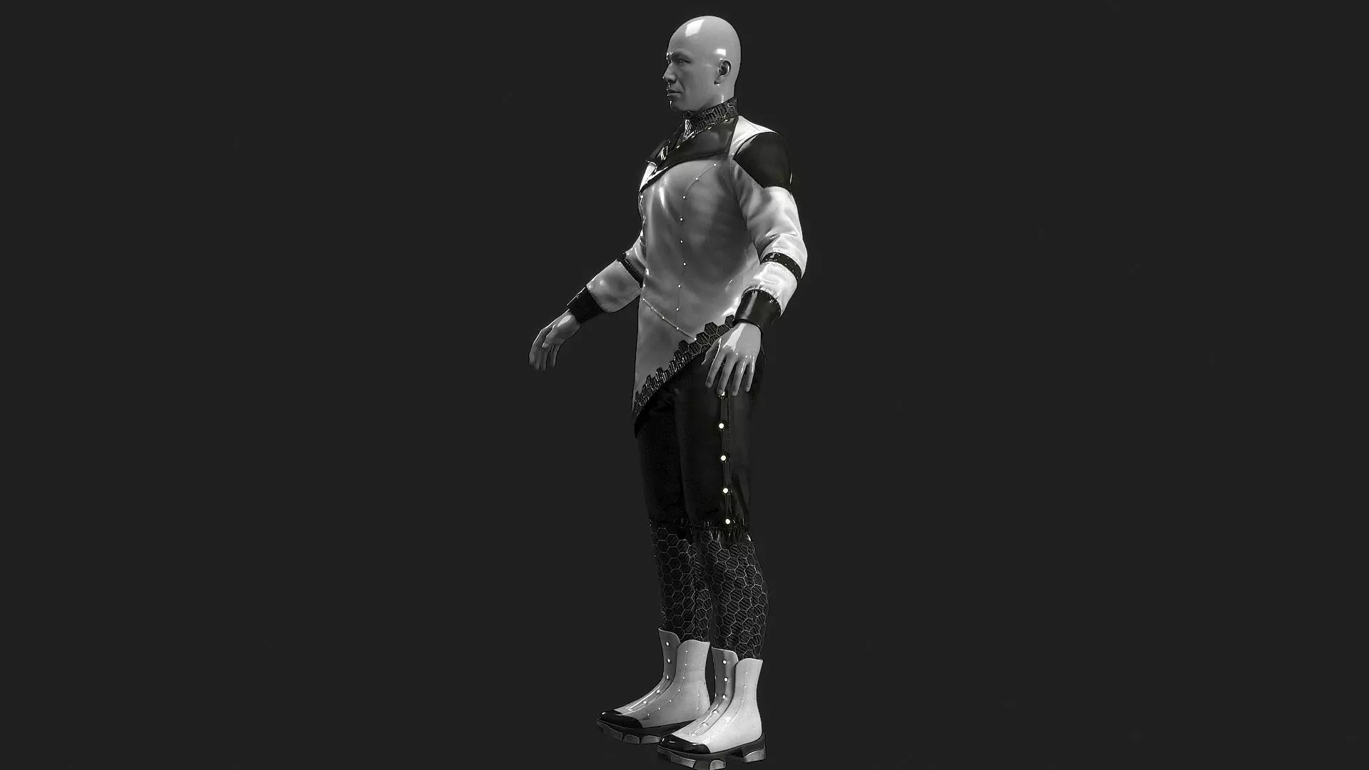 Sci Fi Cyber Clothing Low-poly 3D model_18