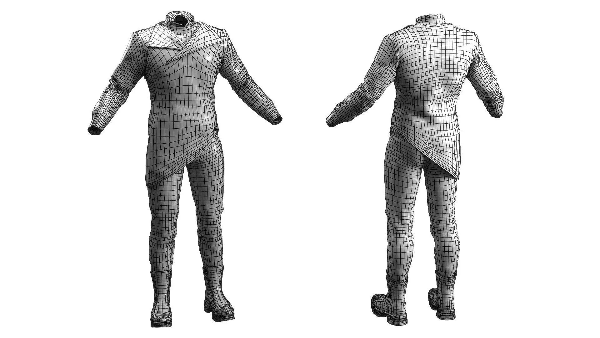 Sci Fi Cyber Clothing Low-poly 3D model_20