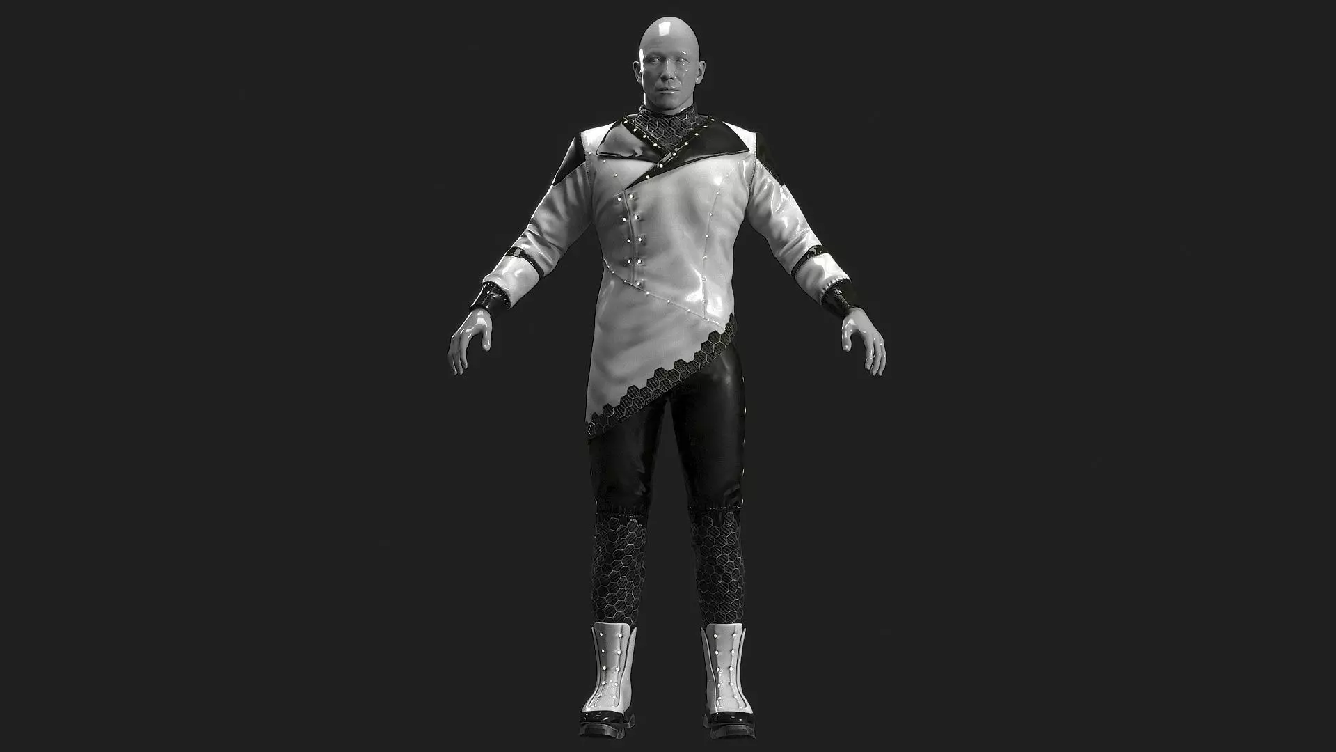 Sci Fi Cyber Clothing Low-poly 3D model_19