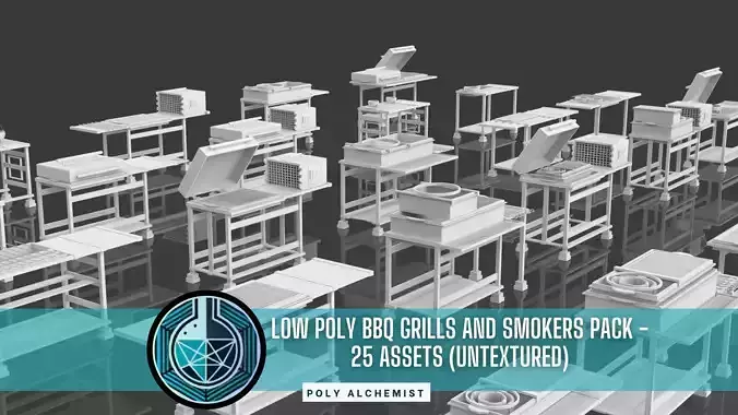BBQ Grills And Smokers Pack - 25 Props - Untextured 