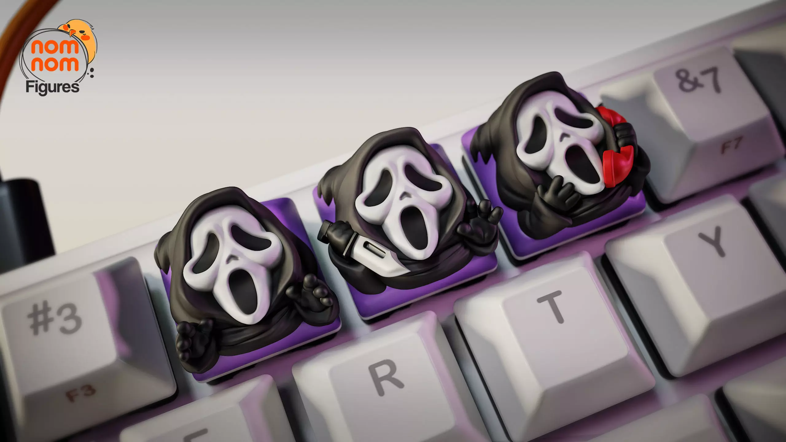 Scream - Keycaps 3D print model_0