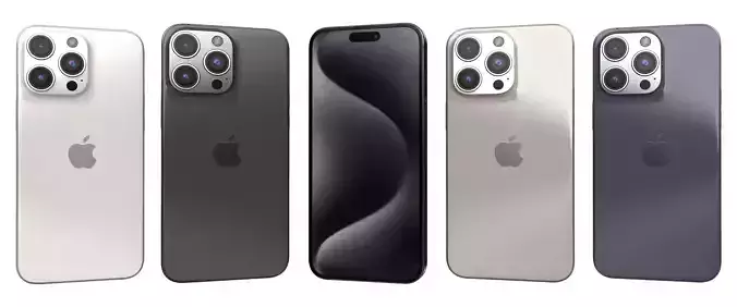 Apple iPhone 15 Pro Max All Colors High Poly 
