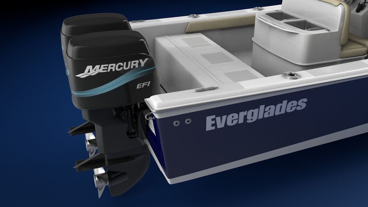 Everglades 273 Sport Fishing Boat Low-poly 3D model_11