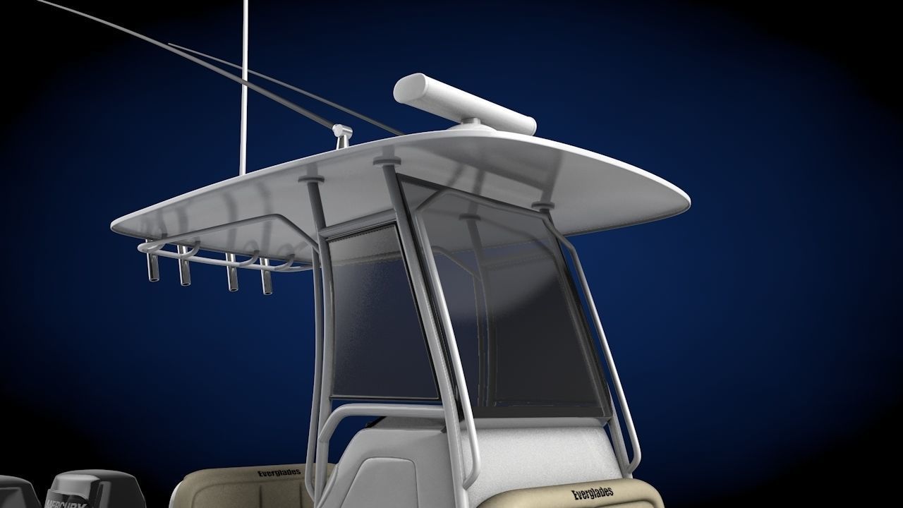 Everglades 273 Sport Fishing Boat Low-poly 3D model_12
