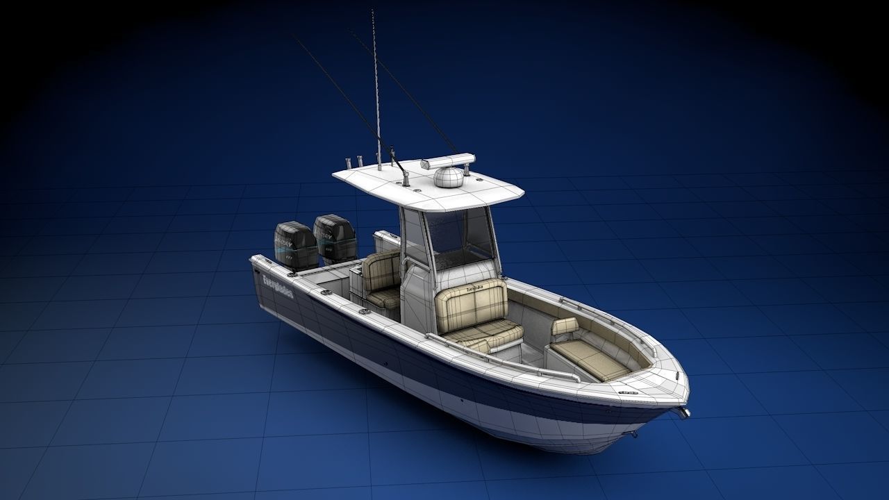 Everglades 273 Sport Fishing Boat Low-poly 3D model_3