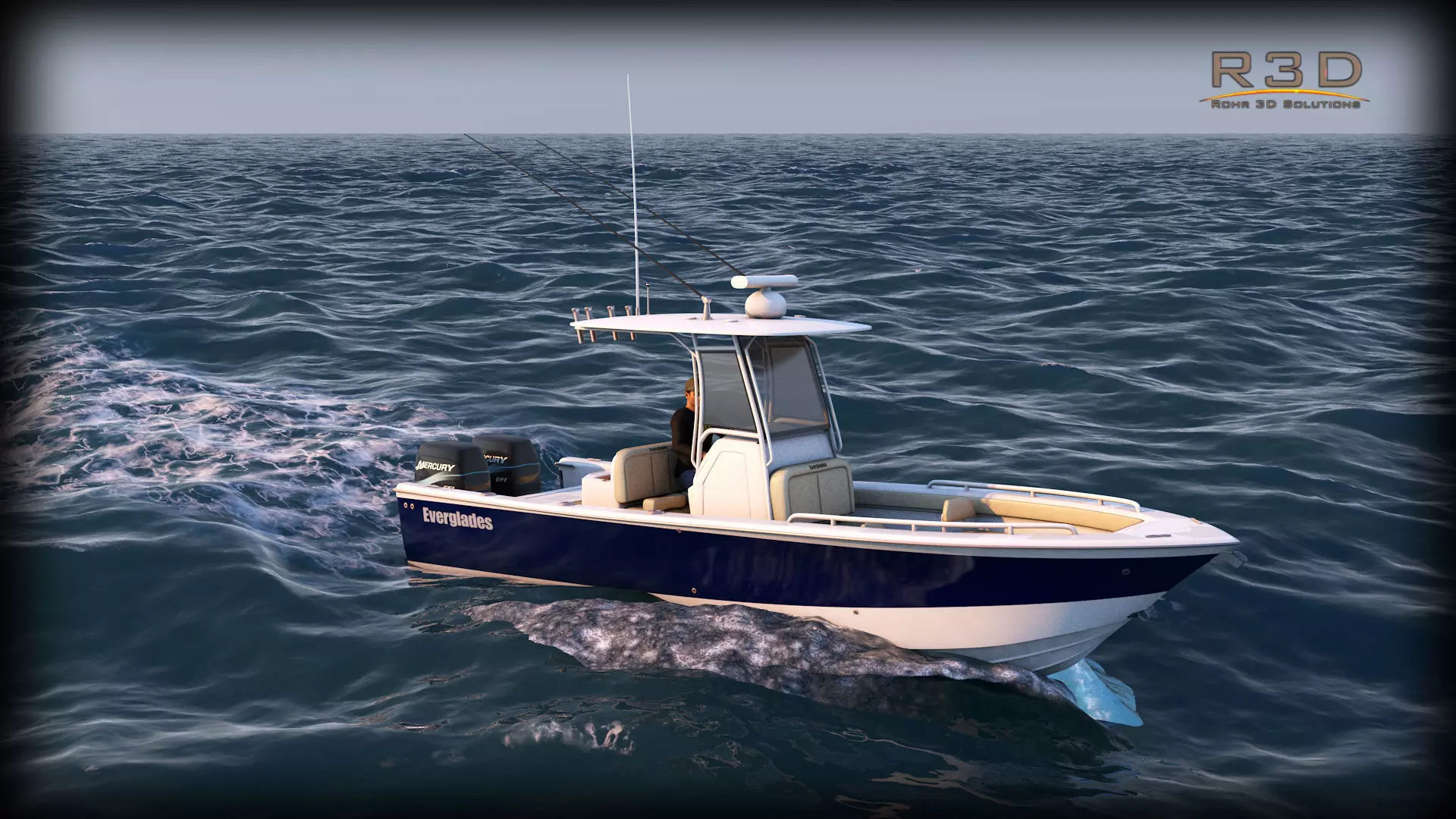 Everglades 273 Sport Fishing Boat Low-poly 3D model_0