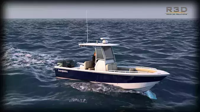 Everglades 273 Sport Fishing Boat Low-poly 3D model