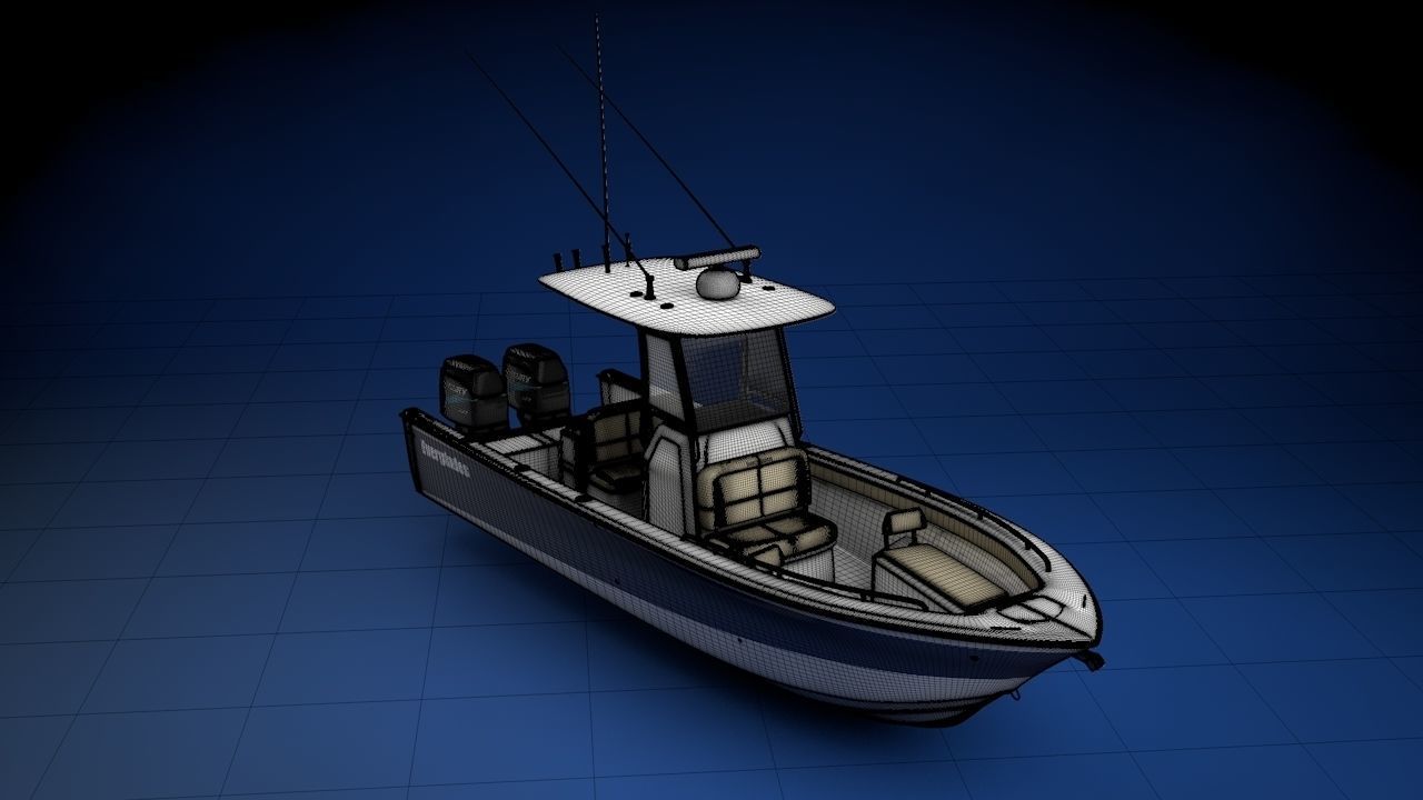 Everglades 273 Sport Fishing Boat Low-poly 3D model_2