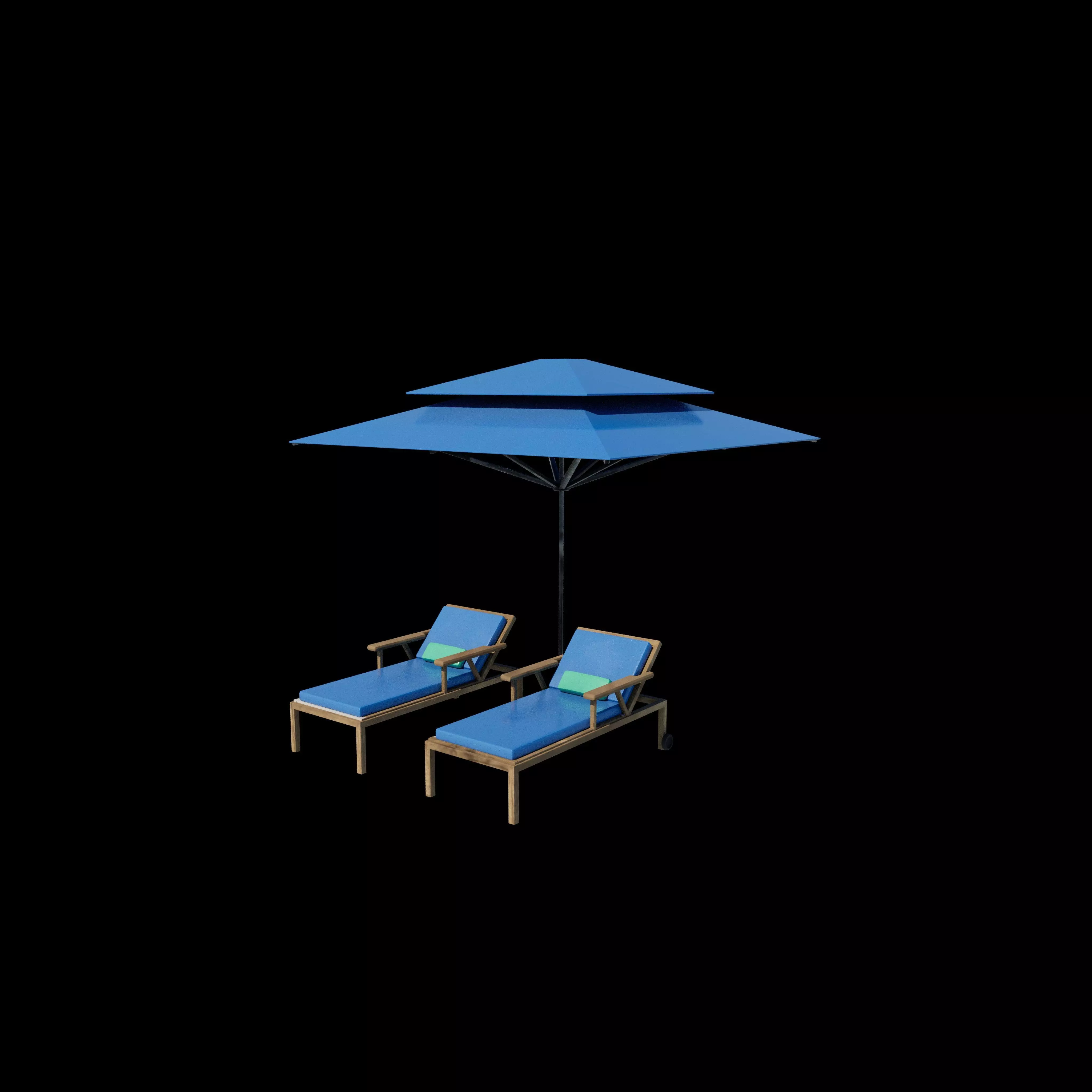 Recreation chair and umbrella 3D model_8