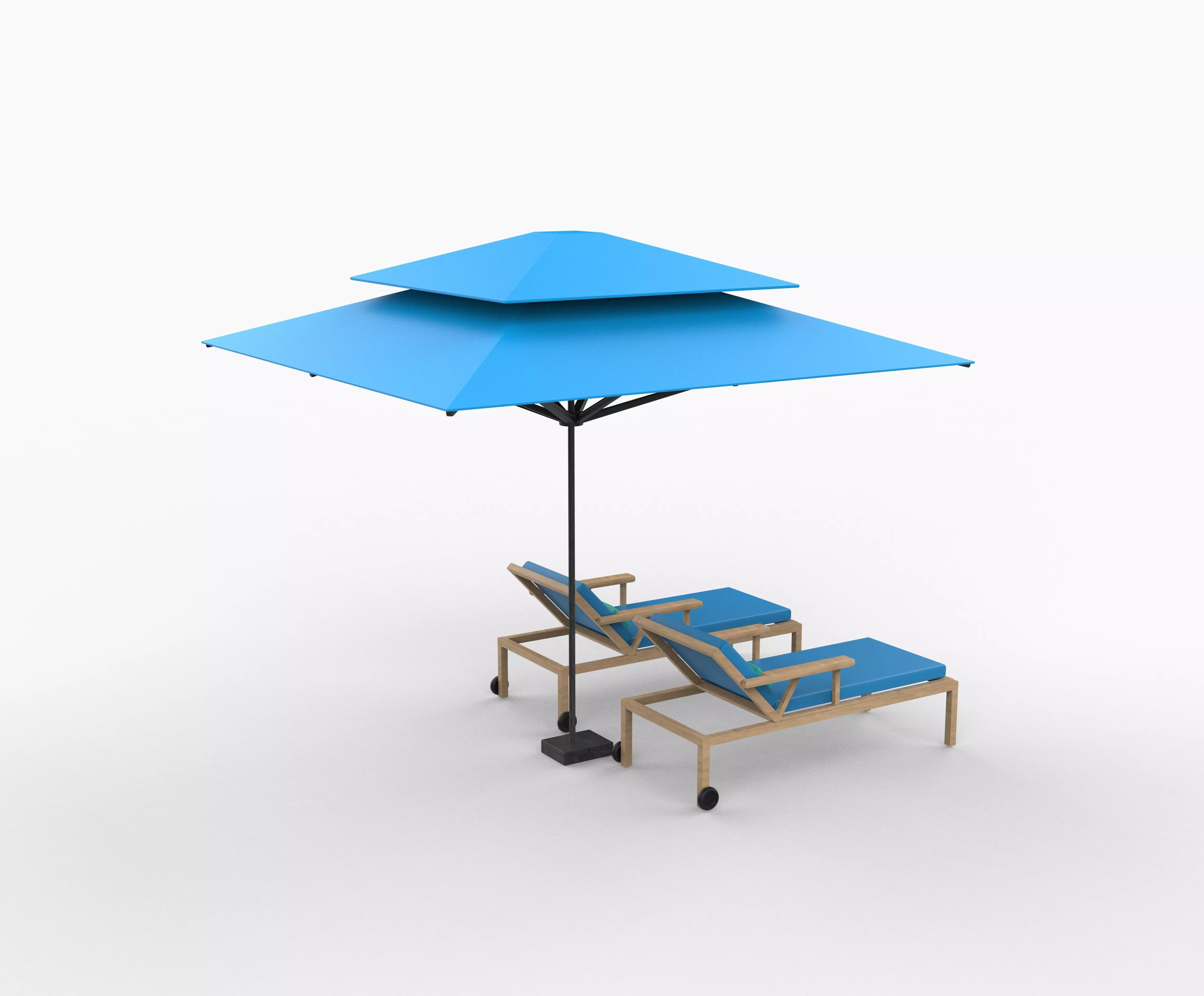 Recreation chair and umbrella 3D model_5