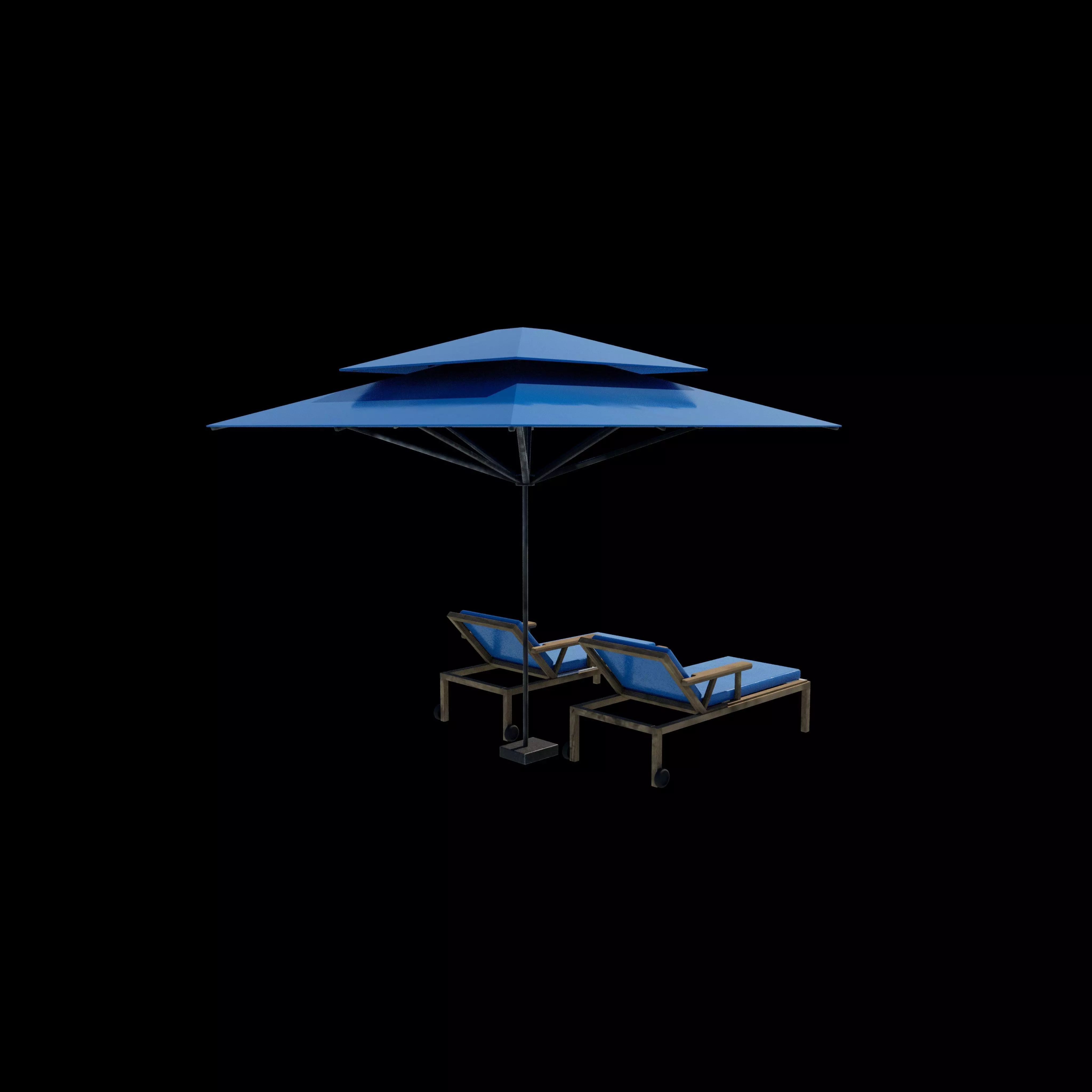 Recreation chair and umbrella 3D model_14