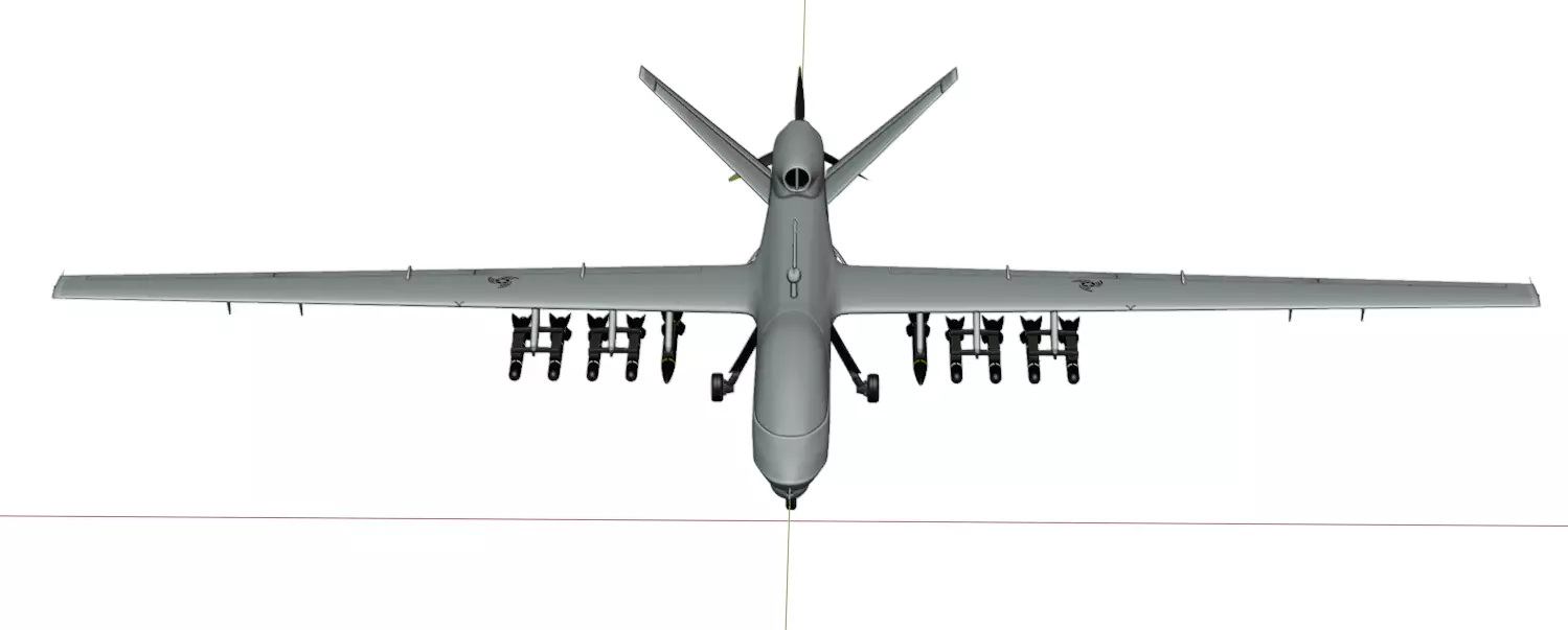 DPRK Saetbyol-9 - Bright Star-9 - the MULTI PURPOSE COMBAT DRONE Low-poly 3D model_11