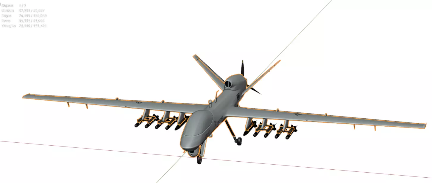 DPRK Saetbyol-9 - Bright Star-9 - the MULTI PURPOSE COMBAT DRONE Low-poly 3D model_28