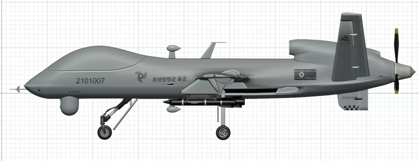 DPRK Saetbyol-9 - Bright Star-9 - the MULTI PURPOSE COMBAT DRONE Low-poly 3D model_8
