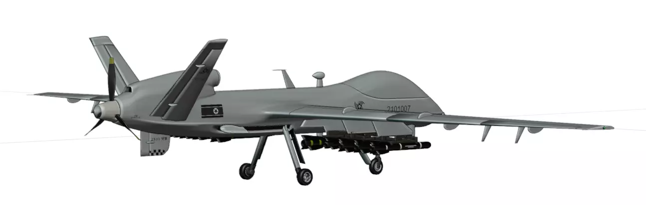 DPRK Saetbyol-9 - Bright Star-9 - the MULTI PURPOSE COMBAT DRONE Low-poly 3D model_14