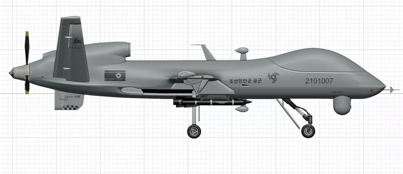 DPRK Saetbyol-9 - Bright Star-9 - the MULTI PURPOSE COMBAT DRONE Low-poly 3D model_7