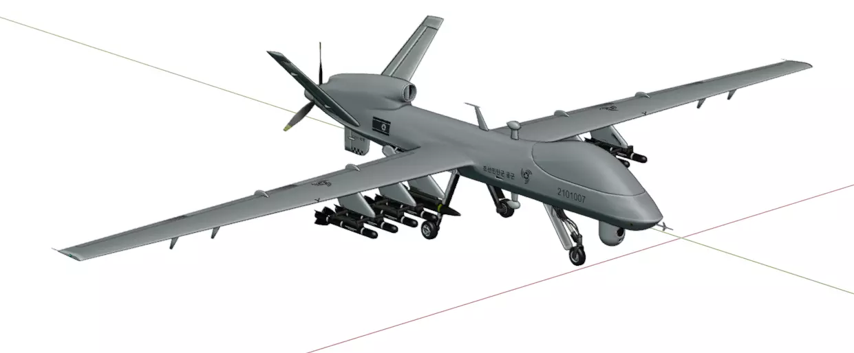 DPRK Saetbyol-9 - Bright Star-9 - the MULTI PURPOSE COMBAT DRONE Low-poly 3D model_10