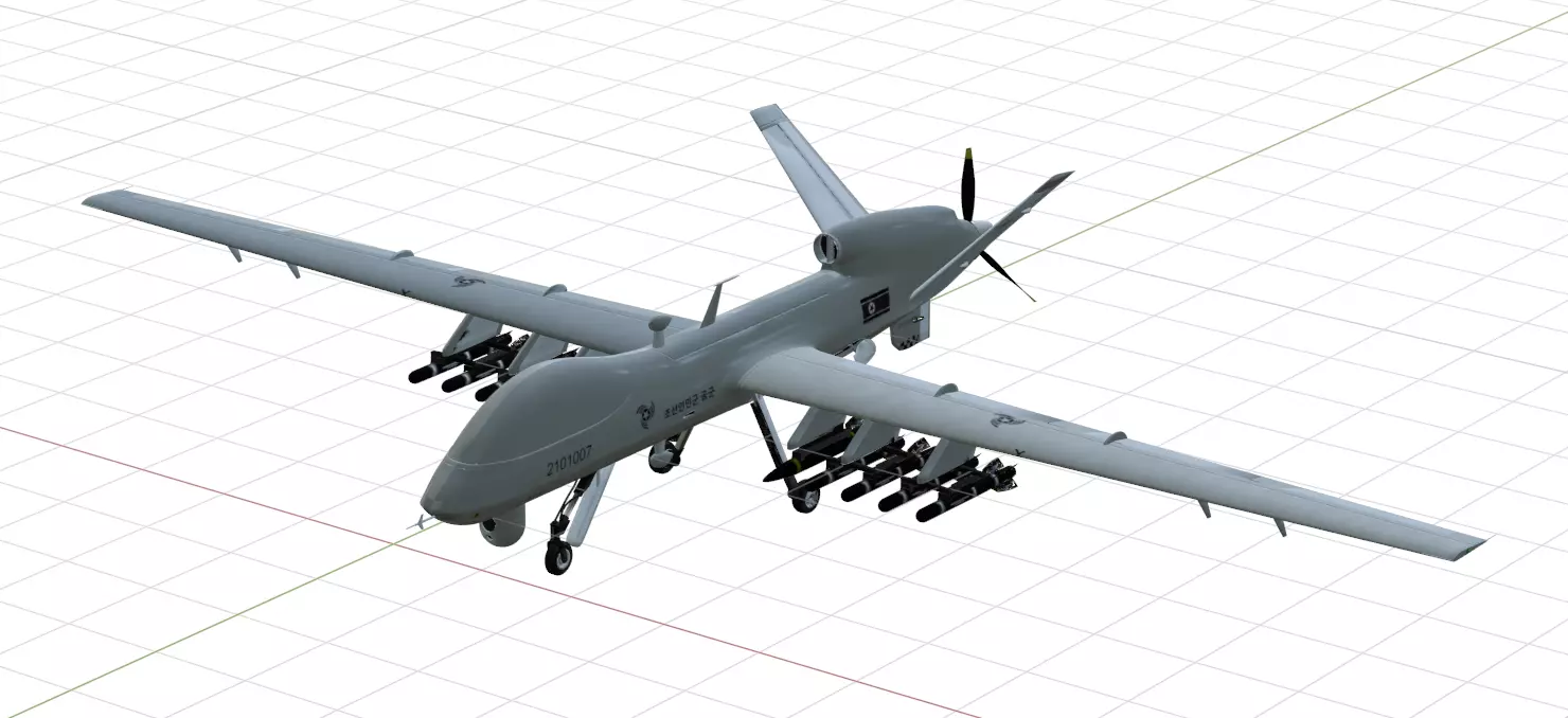 DPRK Saetbyol-9 - Bright Star-9 - the MULTI PURPOSE COMBAT DRONE Low-poly 3D model_25